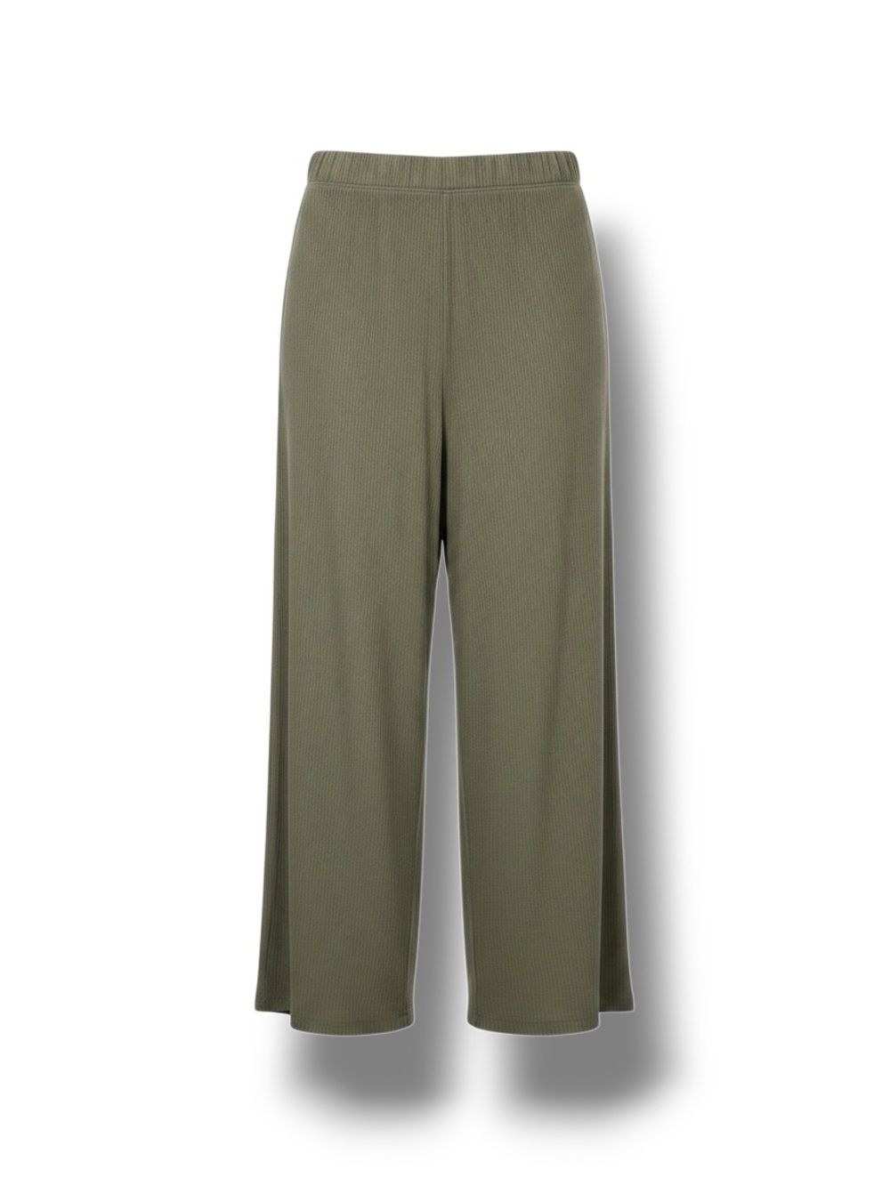 Divided H&M Women’s Ribbed Wide Leg Basic Casual Pants, Olive Green size XXL